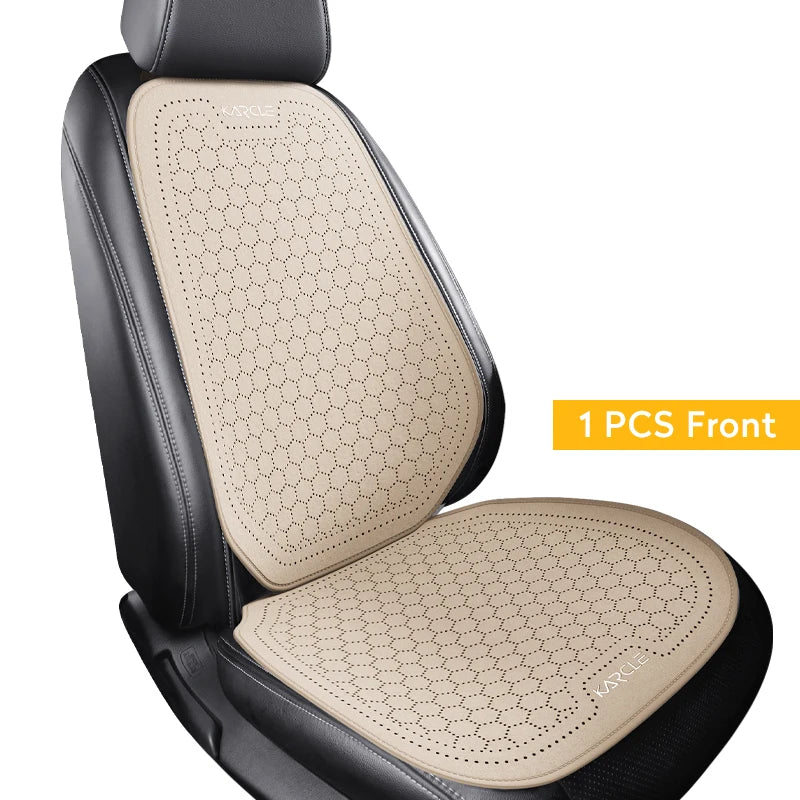 Car Seat Cushion Breathable Hole Universal Suede Car Seat Covers Front Rear Auto Seat Pads Four Season Car Chair Mat Accessories