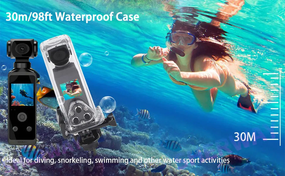 4K HD Pocket Action Camera 270° Rotatable Anti Shaking Wifi Sports Camera 30m Waterproof Small Video Camcorder for Photography