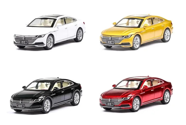 1:32 Scale Volkswagen CC Alloy Car Diecast Model Collect Hobby Model Ornaments Gift For Friend Boys Sound Light Pull Back Toys