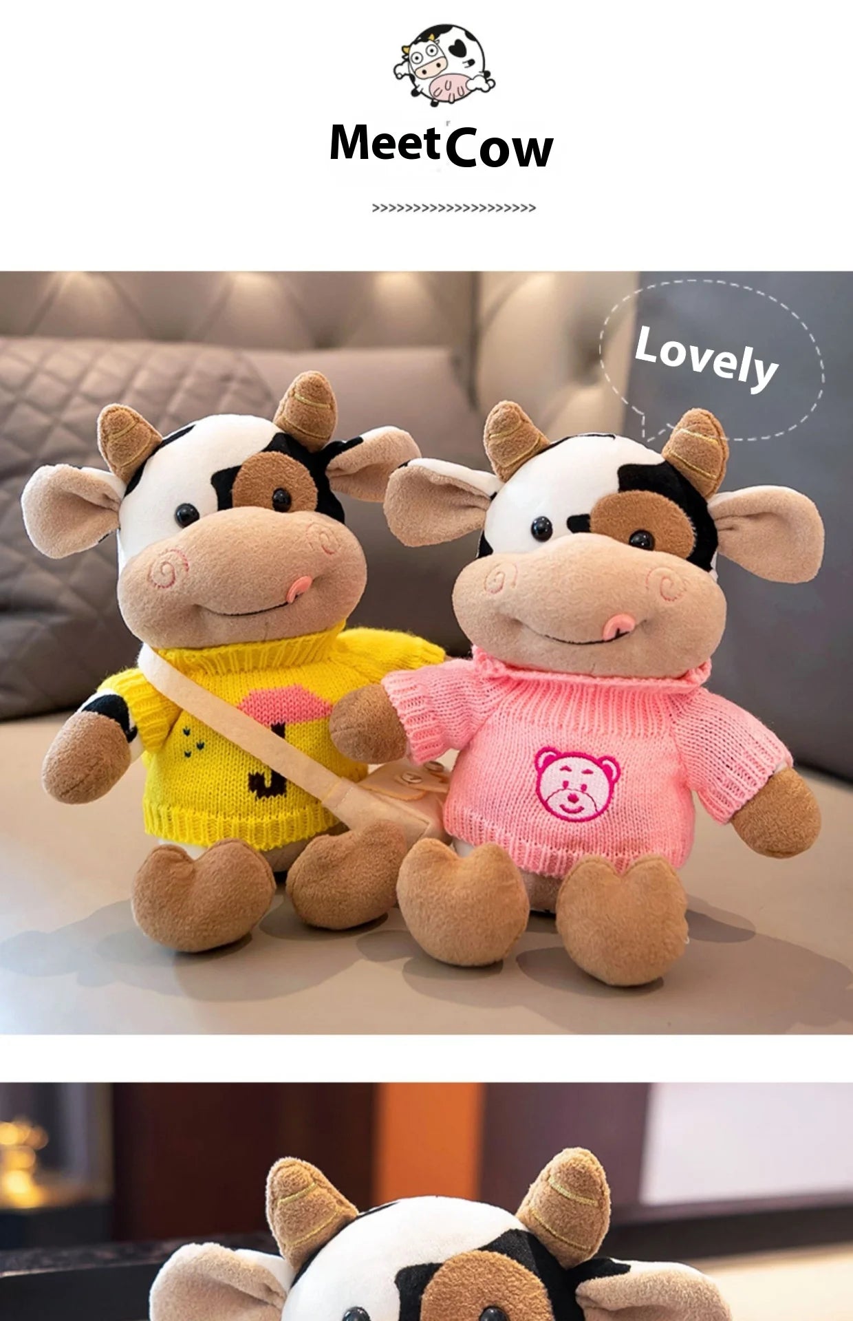 Hot toys Cute Cow Doll Little Cow Plush Toy Chinese Zodiac Cow Doll Cloth Doll New Year's Gift Girl's Birthday Gift
