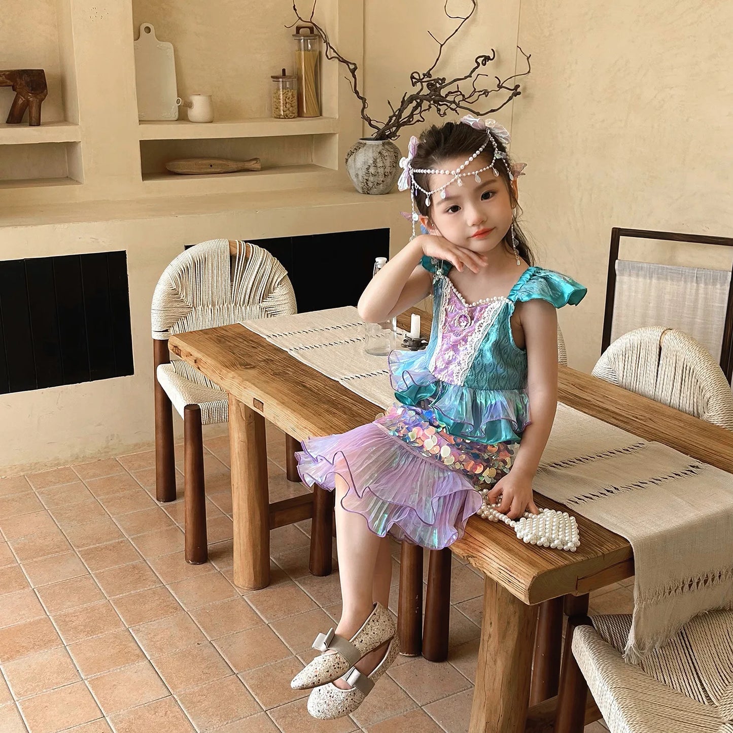 New Girl Dresses Princess Costume Kids Mermaid Cosplay Costume Kids Carnival Birthday Party Prom Costume Party Dresses For girls