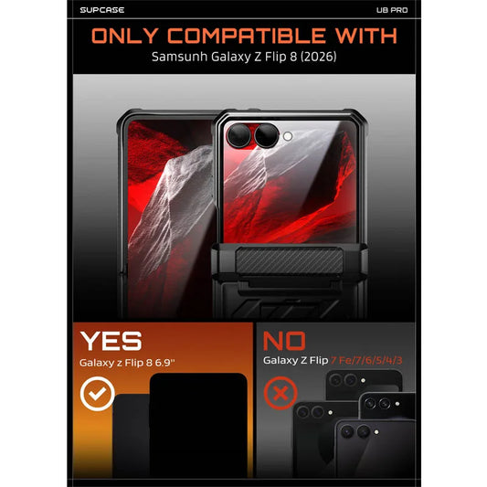 Full Body Rugged Phone Case with Hinge Protection Kickstand and Screen Protector for Samsung Galaxy Z Flip 8