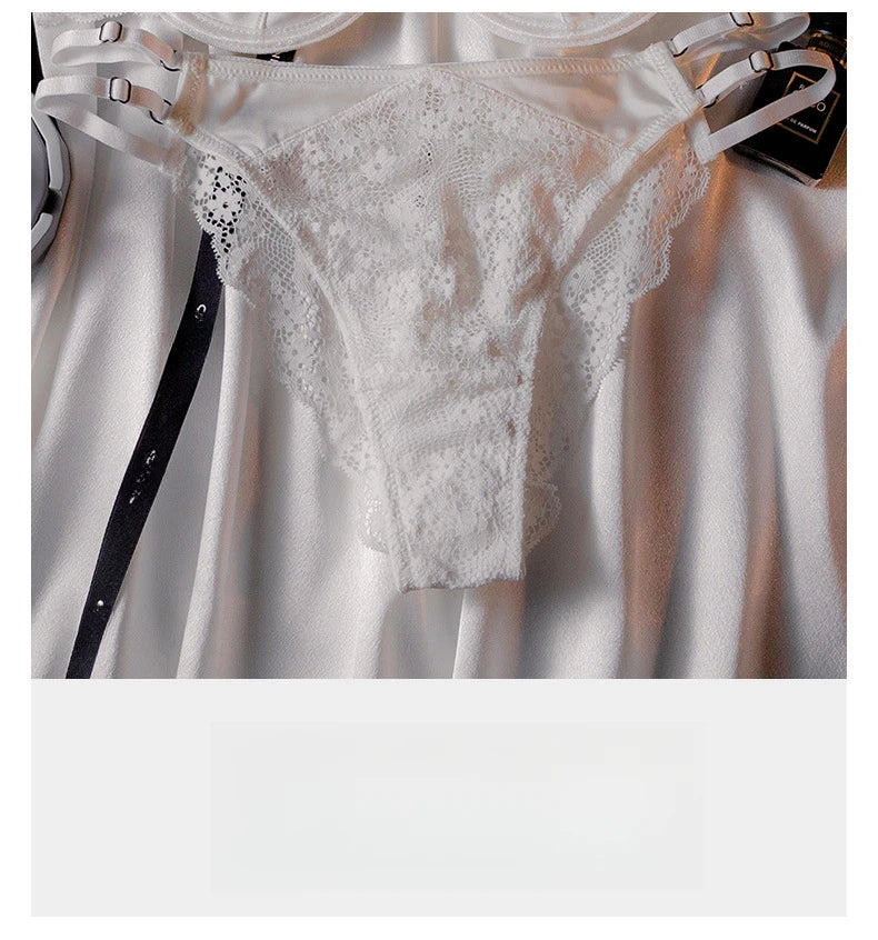 Womens Lace Half Cup Underwire Push Up Bra Set