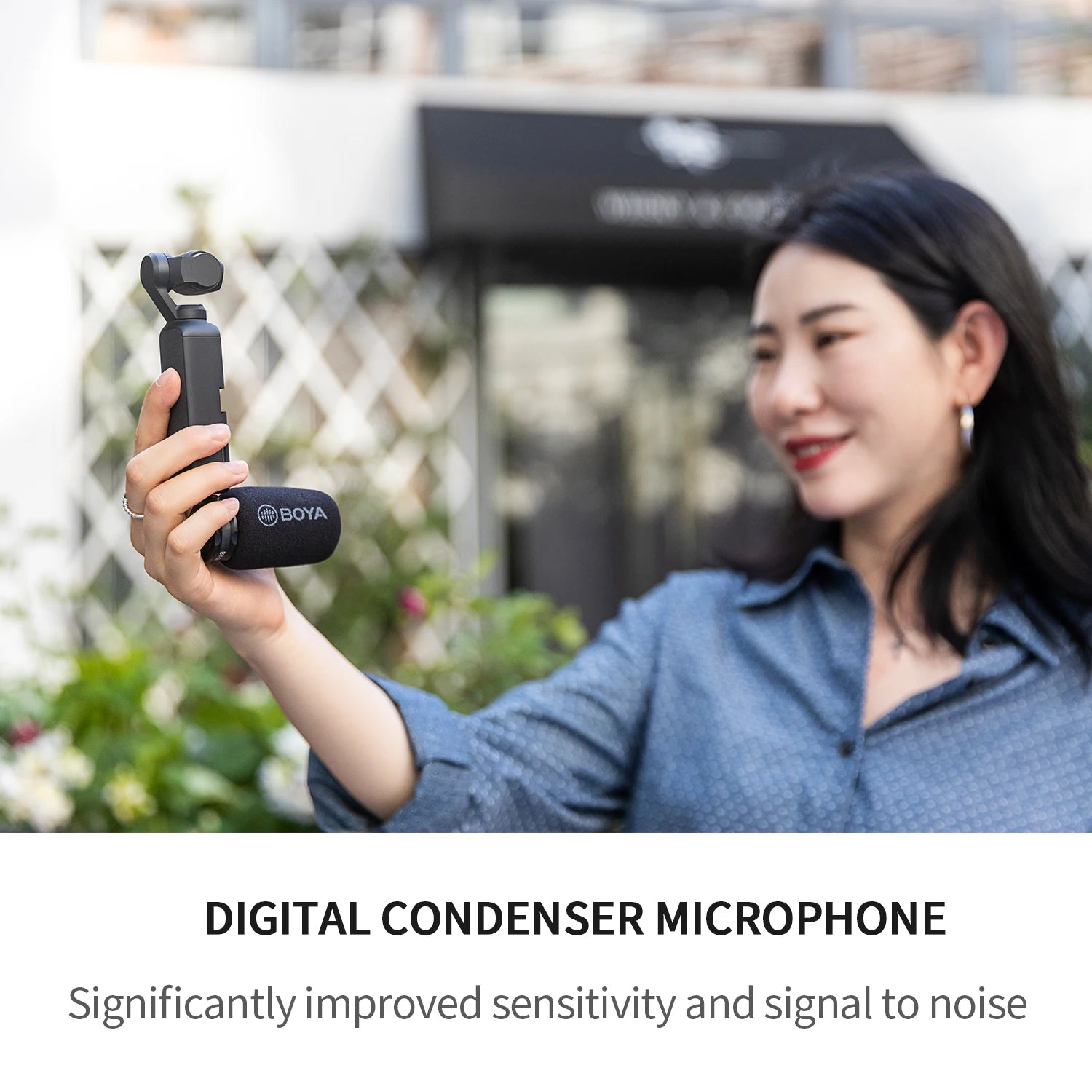 BY-DM100-OP Condenser Microphone for DJI OSMO™ Pocket Only Plug and Play Mic Live Streaming Youtube Video Recording Vlog