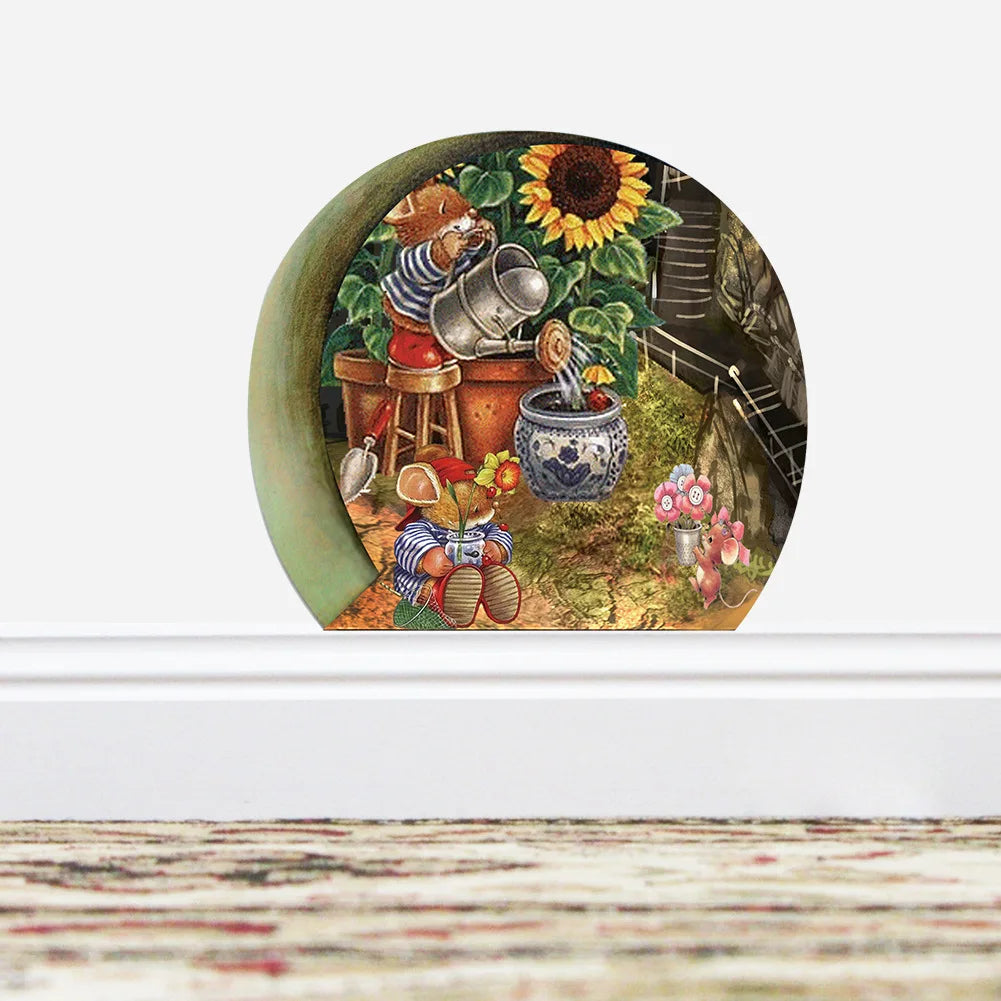 3pcs/Set 3D Mouse Hole Wall Sticker Mouse Garden Hole Vinyl Decal Cute Animal Door Sticker Nursery Home Decoration