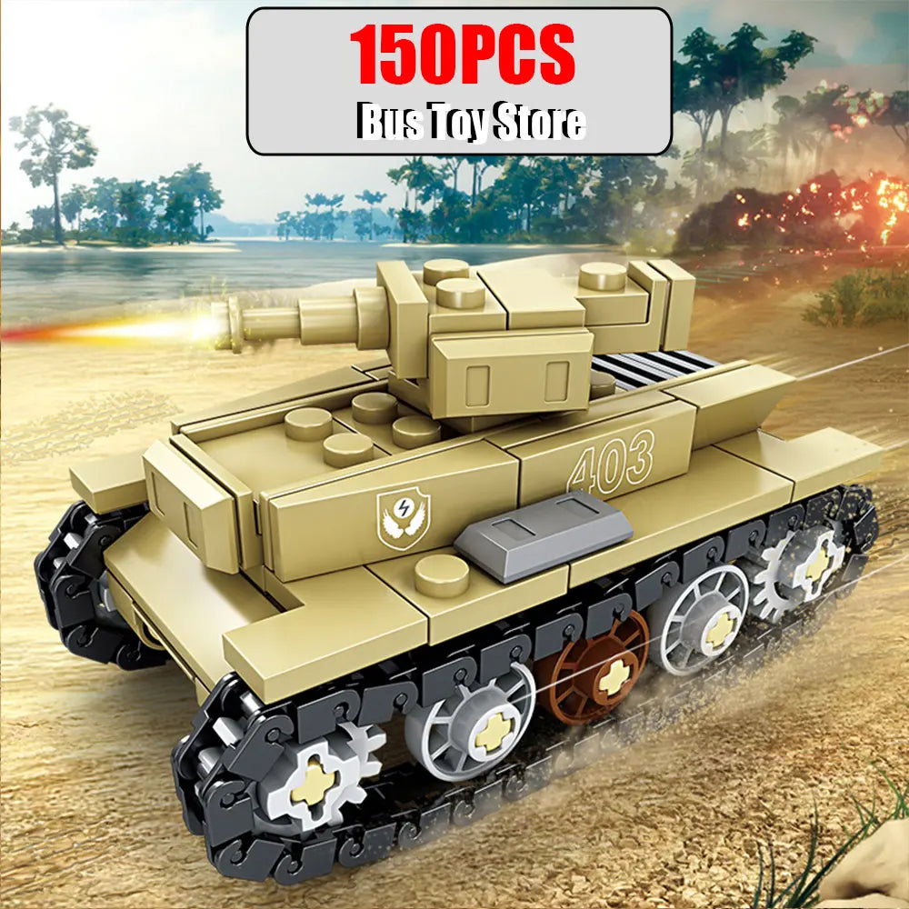 BMPT Terminator Tank KV-2 T-34 Tiger I WW2 Military Classic Model Building Blocks Bricks Boy  Toys for Christmas Gifts