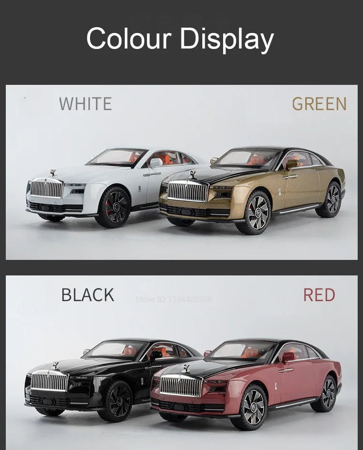 1:24 Rolls-Royce Spectre Cullinan Masory Car Model Toy Sound Light Shock Absorption Vehicle Models Desktop Ornaments Gift