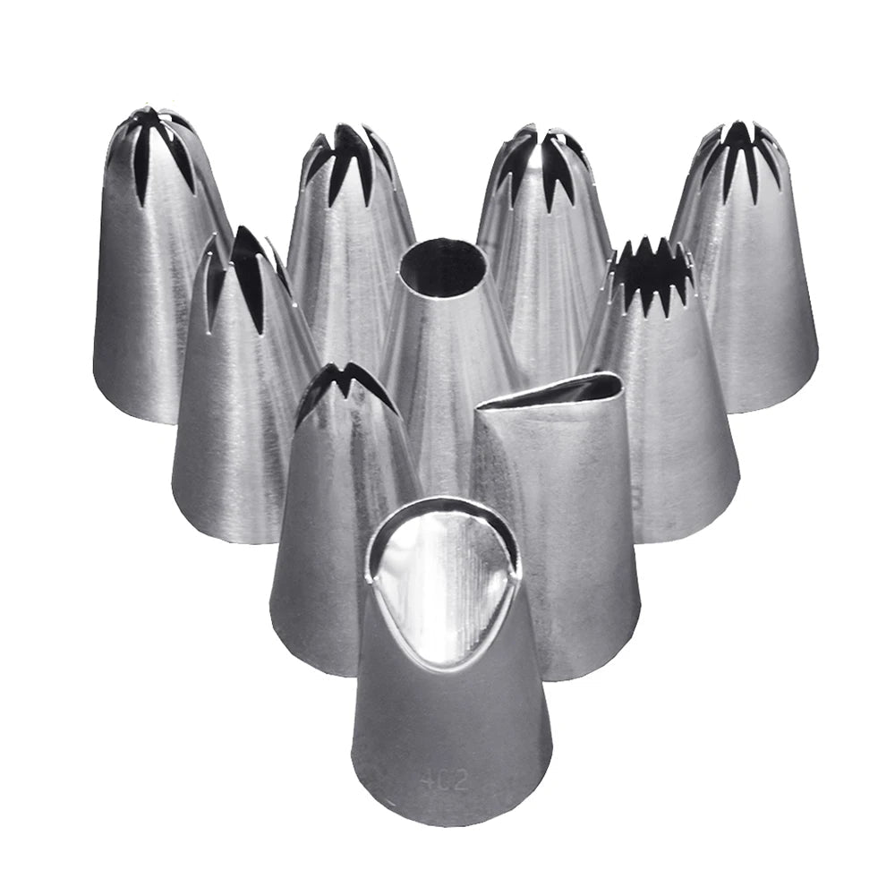Multiple Large Metal Cake Cream Decoration Tips Pastry Tools Stainless Steel Piping Icing Nozzle Cupcake Head Dessert Decorators