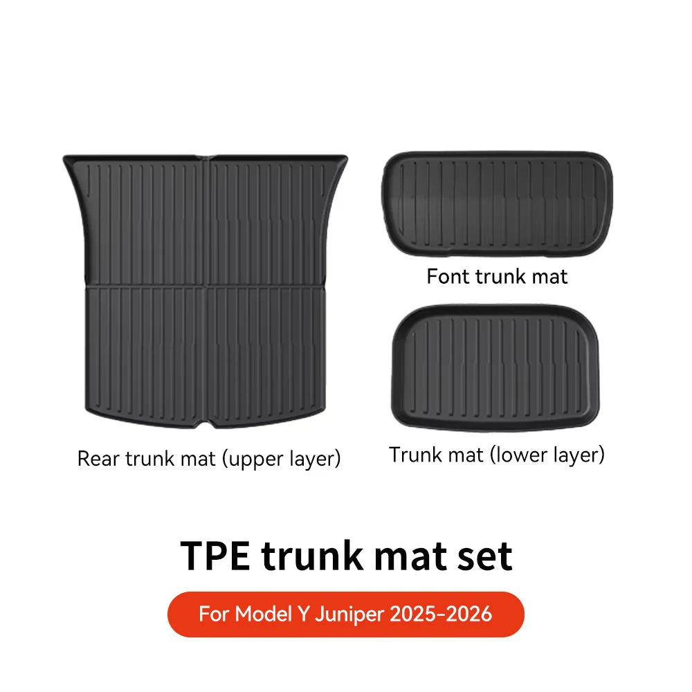 TPE Floor Mat Set for Tesla Model Y Juniper 2025 Right Hand Drive Waterproof Anti Slip Trunk and Interior Liner