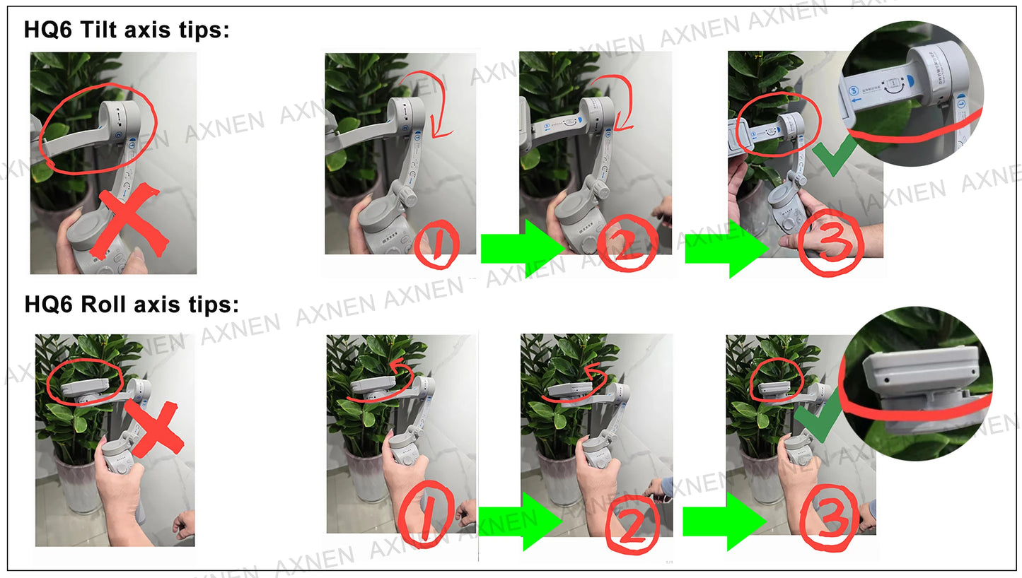 HQ6 3-Axis Gimbal Handheld Stabilizer for Cellphone, with Fill Light, Face Tracking, for iPhone Android Video Recording