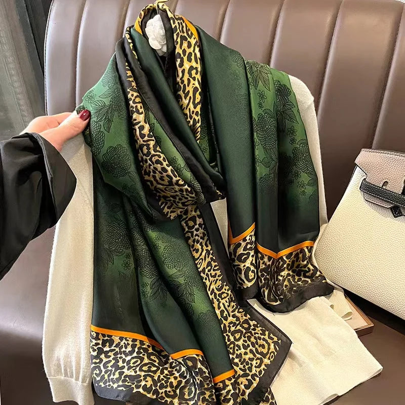 Women Summer Silk Scarves Shawl Lady Wrap Soft Female Echarpe Designer Beach Stole Bandana foulard muffler