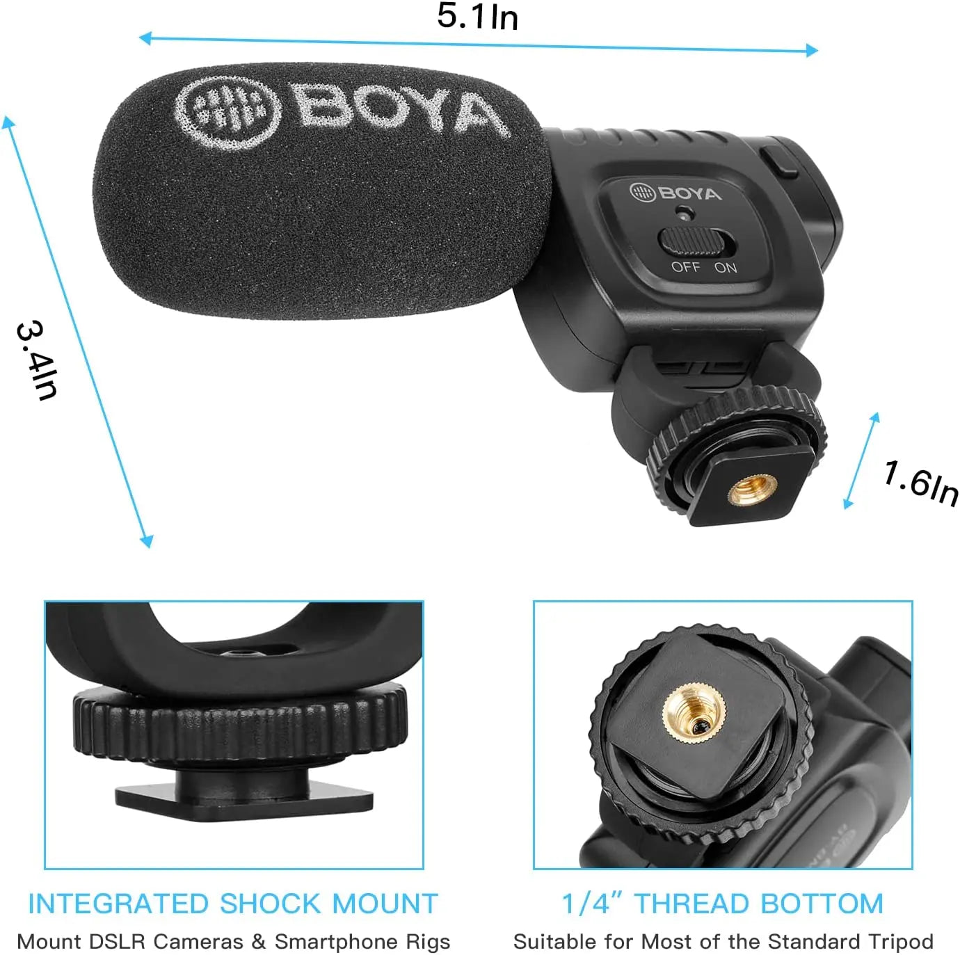 BY-BM3011 Cardioid Condenser Shotgun Microphone for PC Mobile Phone DSLR Cameras Live Streaming Youtube Recording Vlog
