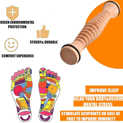 Wooden Foot Roller Foot Massager Roller Acupressure Foot for Relieving Plantar Fasciitis,Foot Arch Pain,Myofascial Pain Syndrome