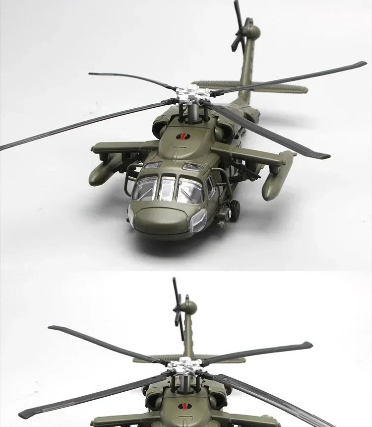 Black Hawk Armed Helicopter Diecast Alloy Model Metal Aircraft Ornament