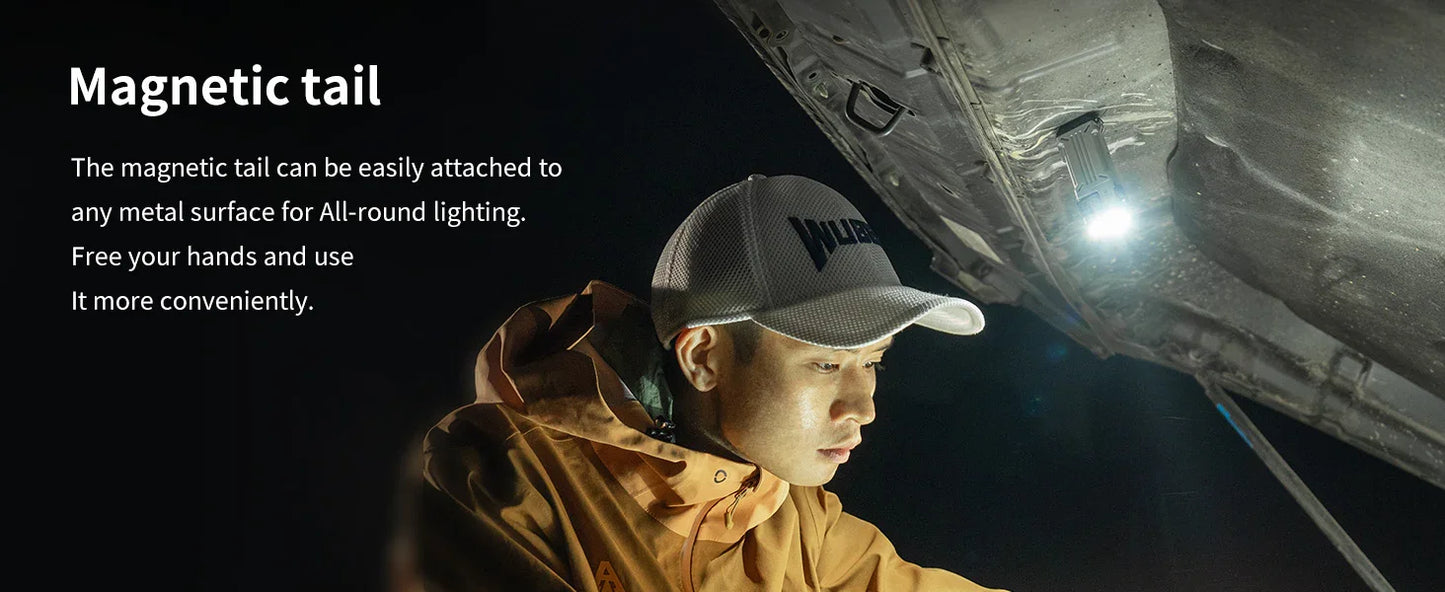1500 Lumen Rechargeable Magnetic EDC Flashlight With Tiltable Side Light
