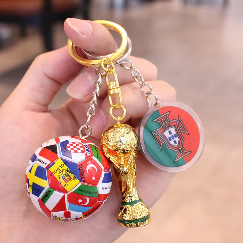 2026 Football Trophy Car Keychain Soccer Fan Bag Charm Souvenir