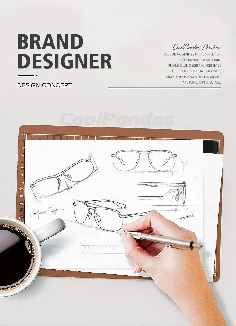 Rimless Photochromic Polarized UV400 Aluminum Driving Sunglasses for Men Women
