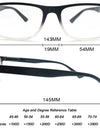 Reading Glasses Big Head Men Rectangle Oversized Readers Eyeglasses Women Spring Hinge Clear Vision with Diopters +1.0~+4.0