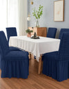 1PC Seersucker Chair Cover with Skirt Stretch Wedding Chairs Covers Dining Room Universal Size Seat Slipcovers for Banquet Party