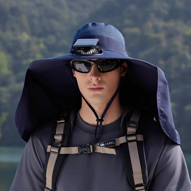Wide Brim Solar Fan Outdoor Sun Hat