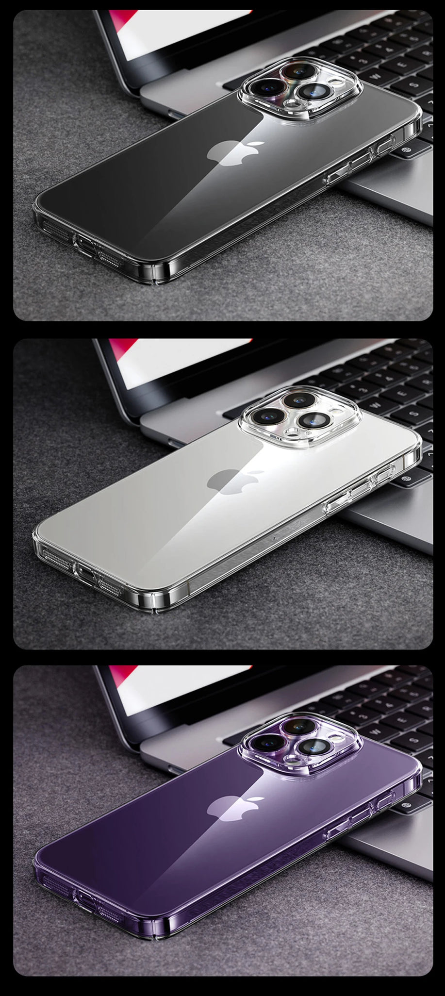 Case For iPhone 16 Pro Max Case Crystal Transparent PC Anti-Yellow Material Lens Protection Cover For iPhone 16 Pro Case