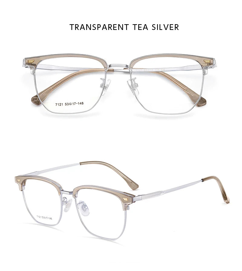 SANGCOO Ultra-light Comfortable Big Eyewear TR90 Pure Titanium Retro Square Optical Prescription Glasses Frame MenAndWomen G7121