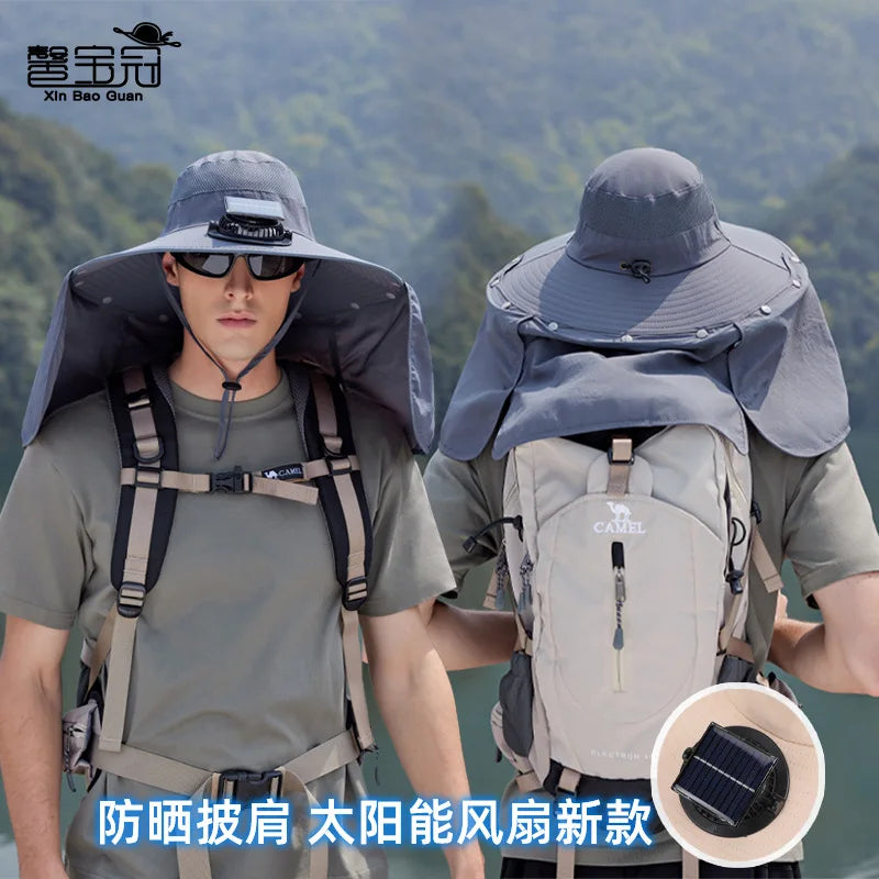 Wide Brim Solar Fan Outdoor Sun Hat