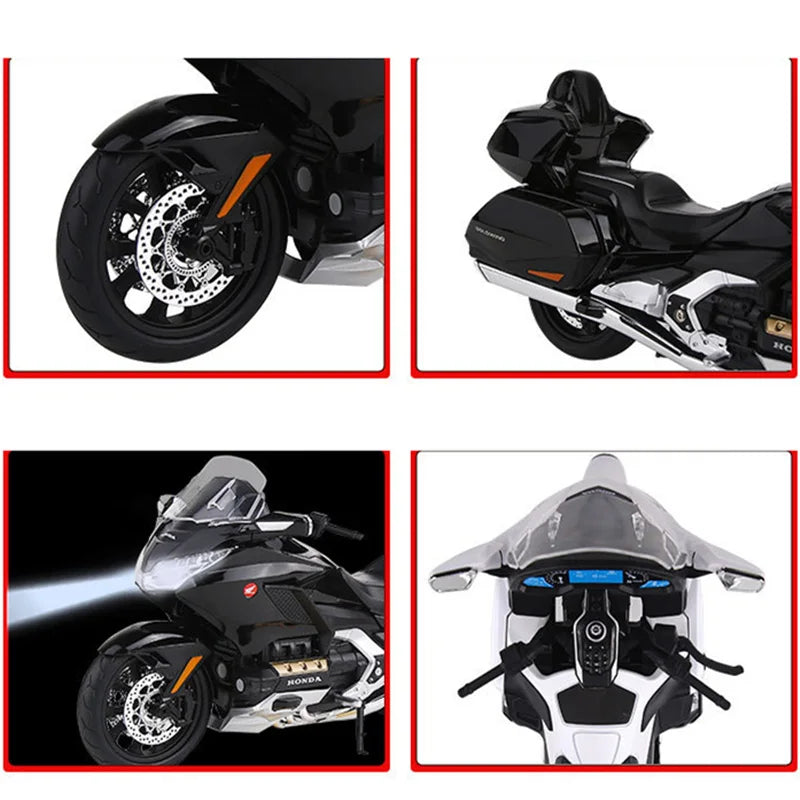 Diecast Honda Gold Wing GL1800 Touring Motorcycle Model 1 to 9 Scale