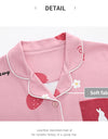 Women’s Winter 100% Cotton Pajama Set – Loose Fit, Turn-Down Collar, Long Sleeves, Cute Pink