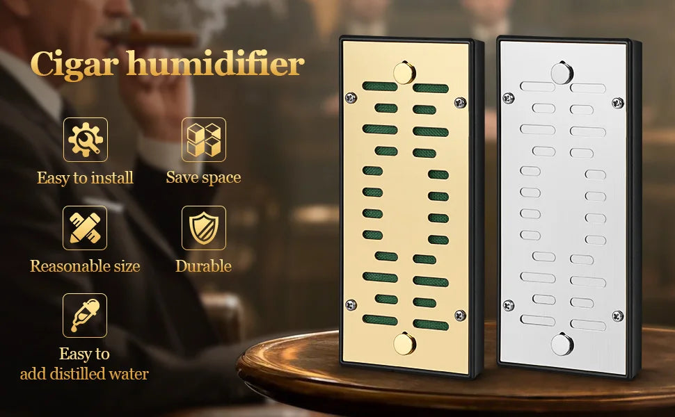 High-end Cigar Humidifier, Rectangular Cigar Humidifier Regulator with Manual Humidity Control Function, Keep Cigars Fresh