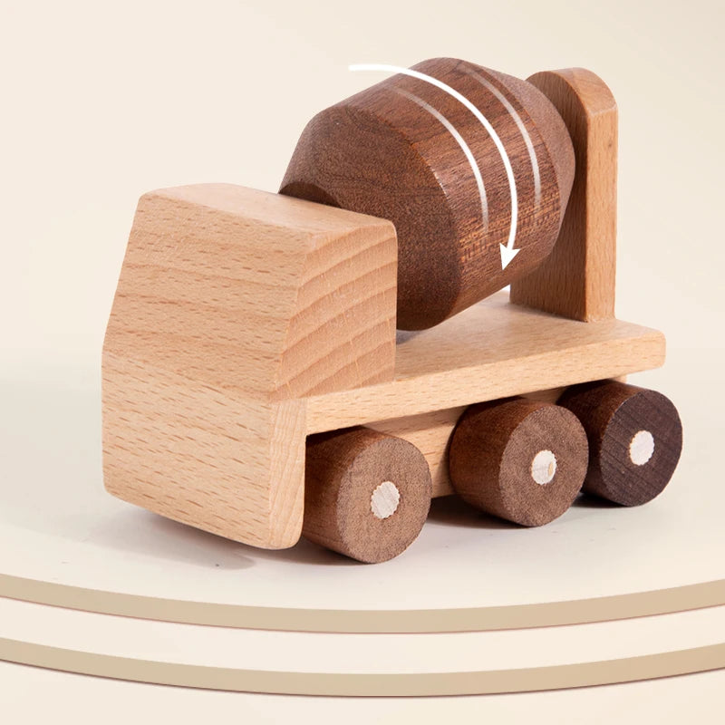 Wooden Cartoon Vehicle Toy Set