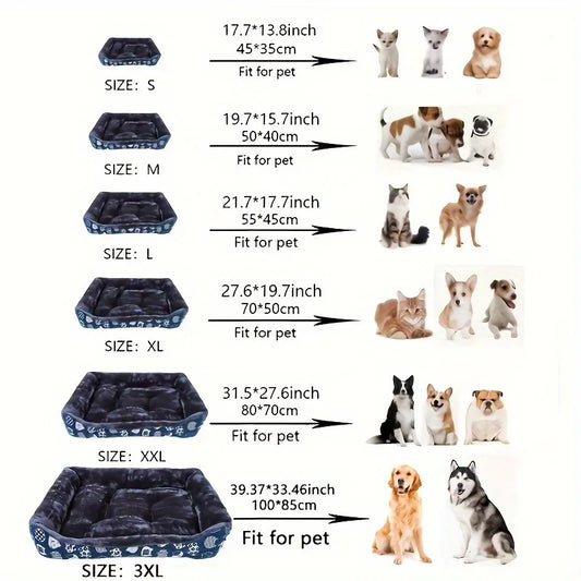 Printed Winter Pet Bed Sofa Mat for Dogs and Cats