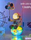 Mini Micro Rocket Building Blocks Space Moon Satellite Astronaut Diamond Bricks Constructor Toys for Children Gifts LED Light
