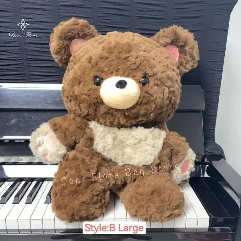 Y2K Cute Brown Bear Plush Backpack Soft Shoulder Bag