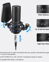 PRO Studio Large Diaphragm Microphone Low-cut Filter Cardioid Condenser Microphone for Broadcast Live Vlog Video