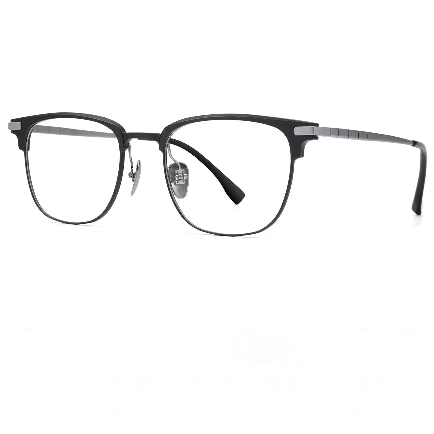 Mens Retro Oval Lightweight Pure Titanium Eyeglasses Frames