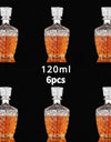 50ml 100ml 6pcs 12pcs Whisky Glass Liquor Bottle French Carved For Alcohol Wedding Gifts Wine Mini Container Storage Favour Set