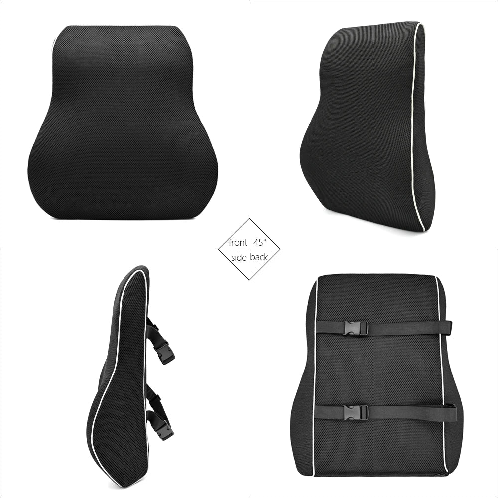 Car Seat Cushion/Waist Office Chair Back Lumbar Support Rest Rebound Memory Foam Cushion Pad Back Lumbar Cushion for Car Driver