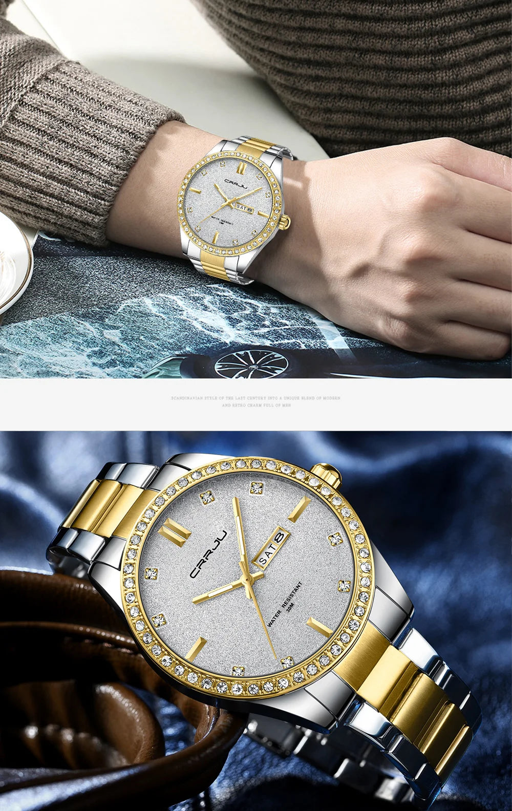 Fashion Business Men Watches Stainless Steel Quartz Wrsitwatches Auto Date Clock with Luminous Hands Relogio Masculino