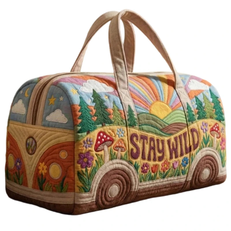 Handle Strap Quilted Travel Duffle Bag Large Capacity Weekender Tote