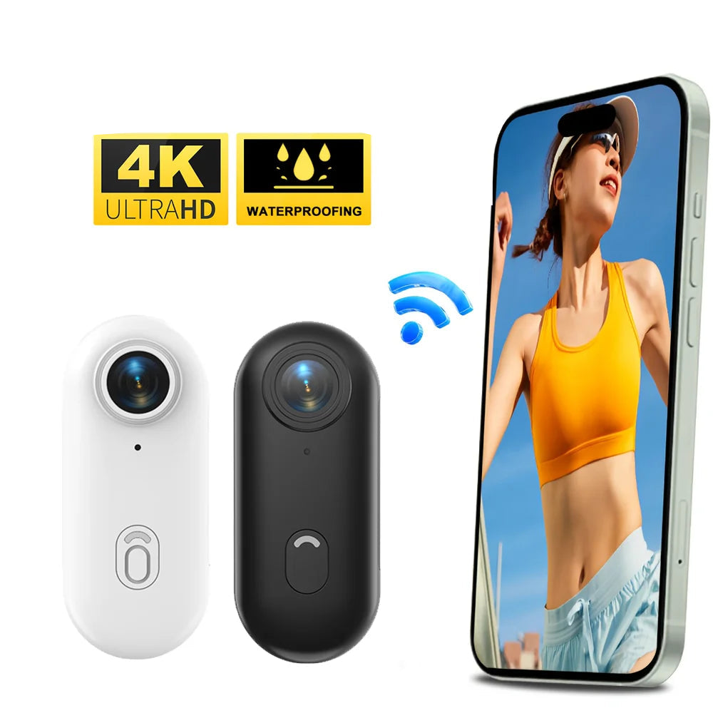 4K Thumb Camera Mini Sports Bodycam Waterproof Magnetic Action Camera for Helmet Bicycle Vlog Recording