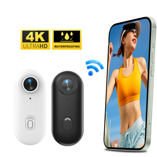 4K Thumb Camera Mini Sports Bodycam Waterproof Magnetic Action Camera for Helmet Bicycle Vlog Recording