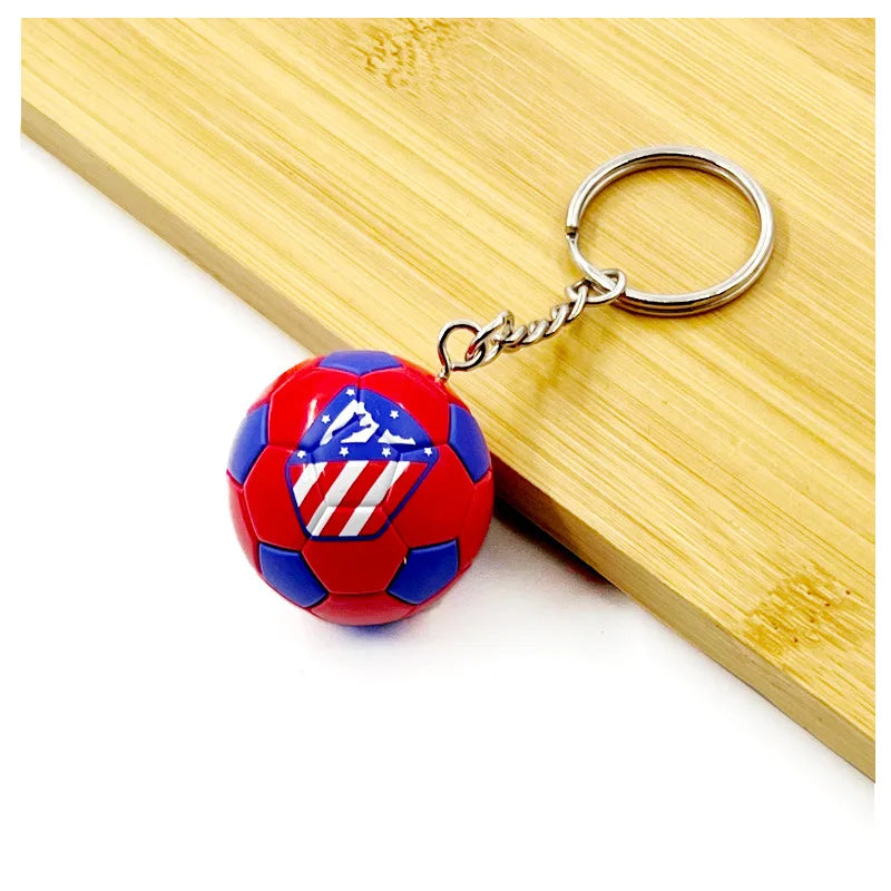 Football Club Soccer Ball Keychain Team Flag Pendant Fan Souvenir Bag Charm