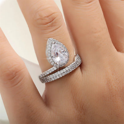 Romantic Heart Zirconia Bridal Rings