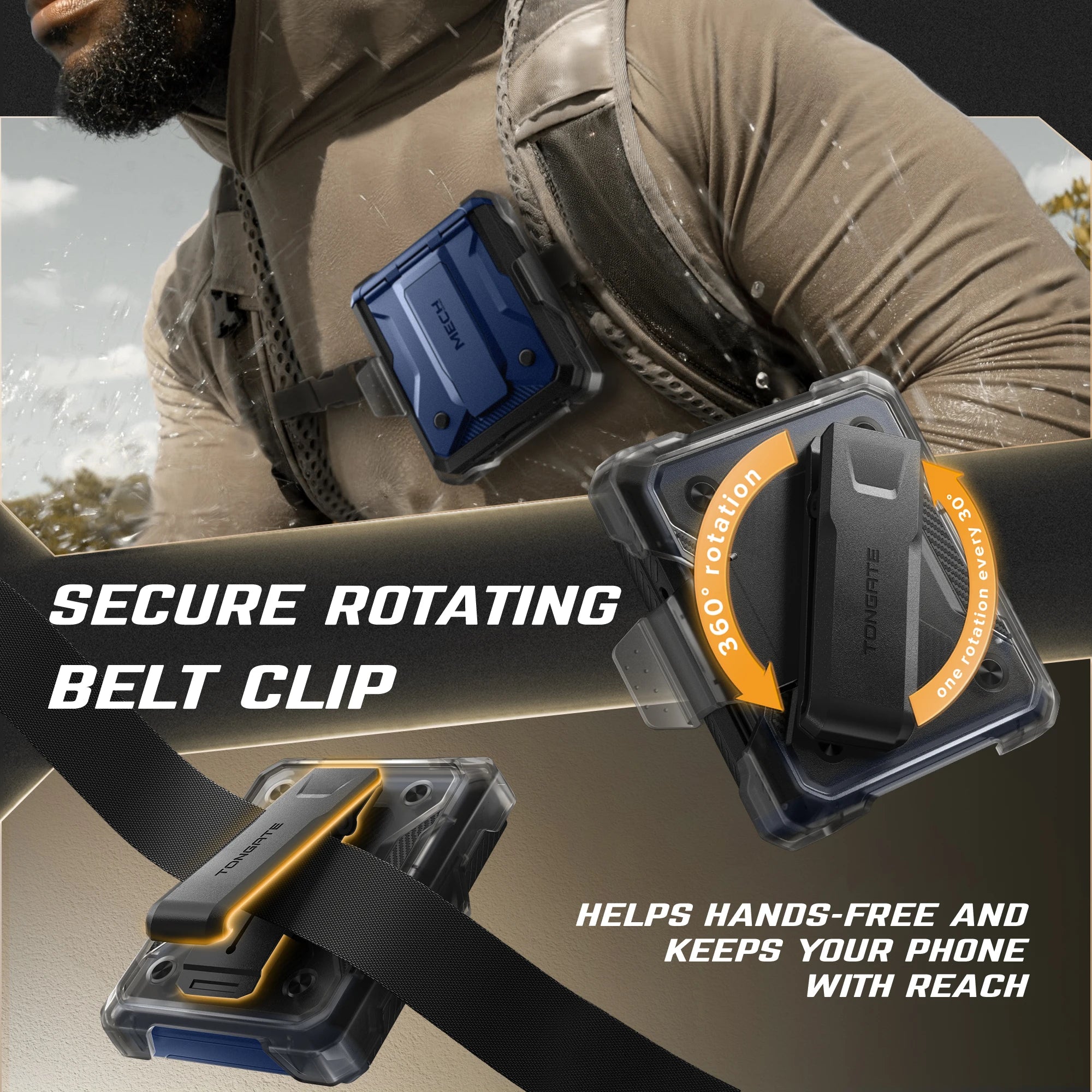 For Galaxy Z Flip 7 Case with Kickstand & 360° Rotatable Belt-Clip Built-in Privacy Screen Protector Hinge Protection Phone Case