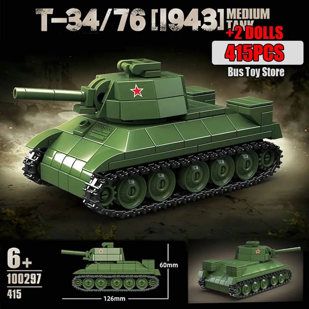 Soviet series BT-7 fast tank early version Military Series WW2 Tank Building Blocks  Bricks Model Set Toys For s Gifts
