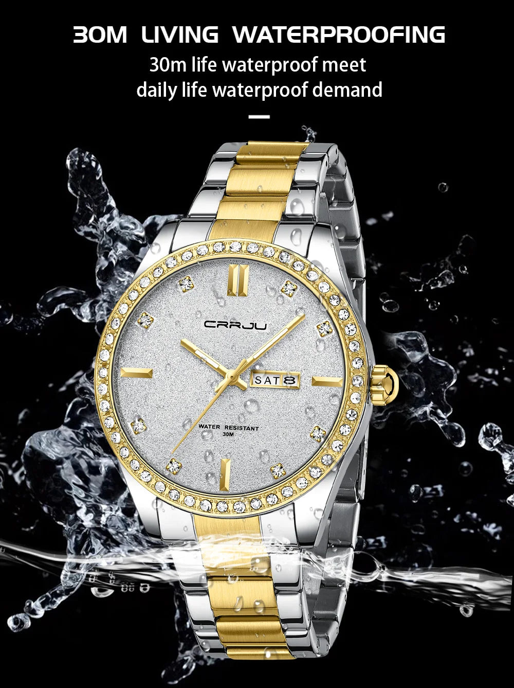 Fashion Business Men Watches Stainless Steel Quartz Wrsitwatches Auto Date Clock with Luminous Hands Relogio Masculino
