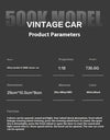 Diecast 1/18 1936 500K Classic Car Alloy Metal Model Sound And Light Toy Collect Display Ornament