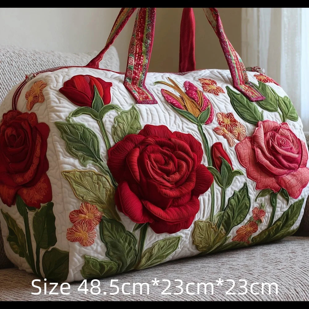 Fashion 3D Printed Quilted Travel Bag for Women Floral Tote Weekender Large Flower Pattern Carry On Handbag Vacation Bags