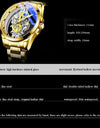 Men Watch Skeleton Quartz Wristwatch Gold Skeleton Retro Man Watch Top Brand Luxury Clock Watches